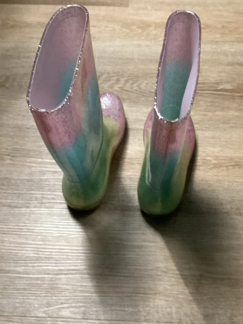 Cat & Jack Kids Cece Glitter Rain Boots - Pink, Green, Blue Sz 4